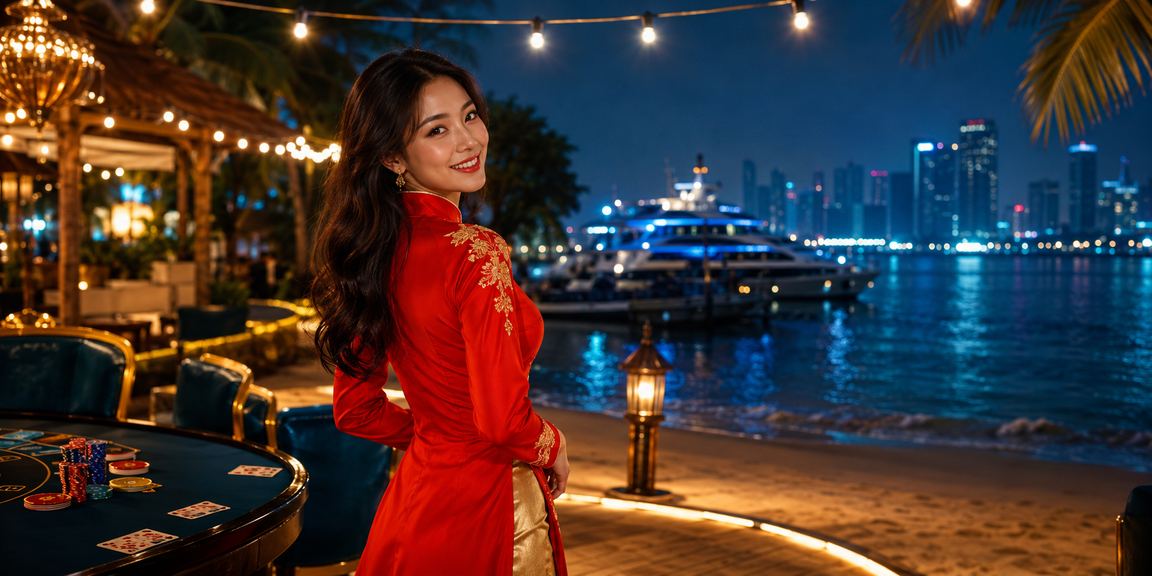 Người phụ nữ mặc áo dài truyền thống Hà Nội thưởng thức trò chơi bài trực tuyến